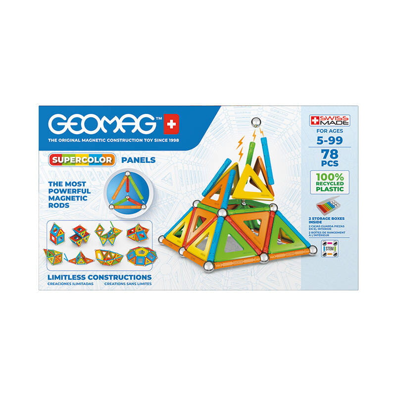 Klocki magnetyczne Supercolor Panels Recycled Geomag GEO-379 — zdjęcie 2