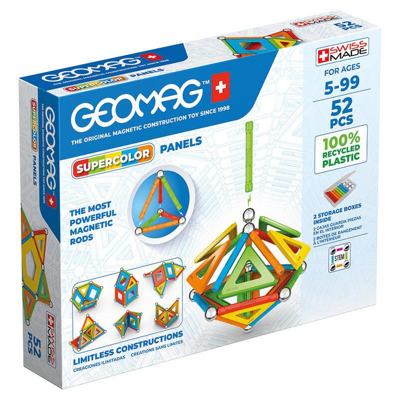 Klocki magnetyczne Supercolor Panel Recycled Geomag GEO-378 — zdjęcie 1