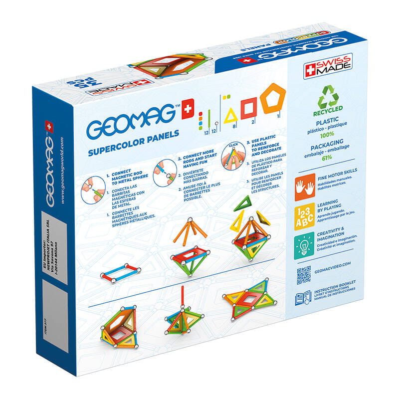 Klocki magnetyczne Supercolor Panels Recycled Geomag GEO-377 — zdjęcie 2