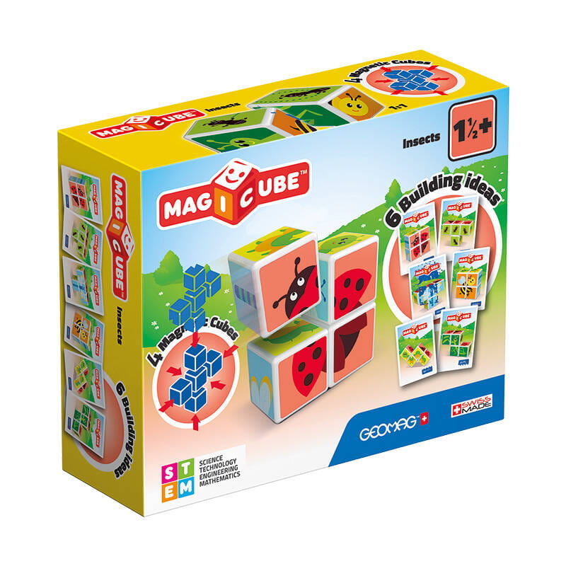 Klocki magnetyczne Magicube Printed Insects + karty 7 elementów GEOMAG GEO-121 — zdjęcie 1