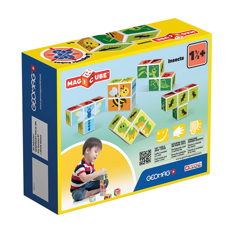Klocki magnetyczne Magicube Printed Insects + karty 7 elementów GEOMAG GEO-121 — zdjęcie 2